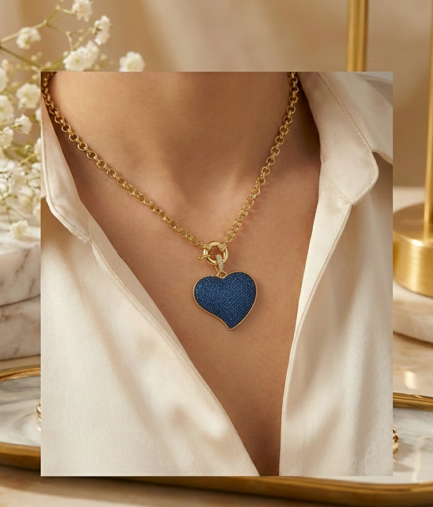 Royal Blue Enchanted Heart Chain