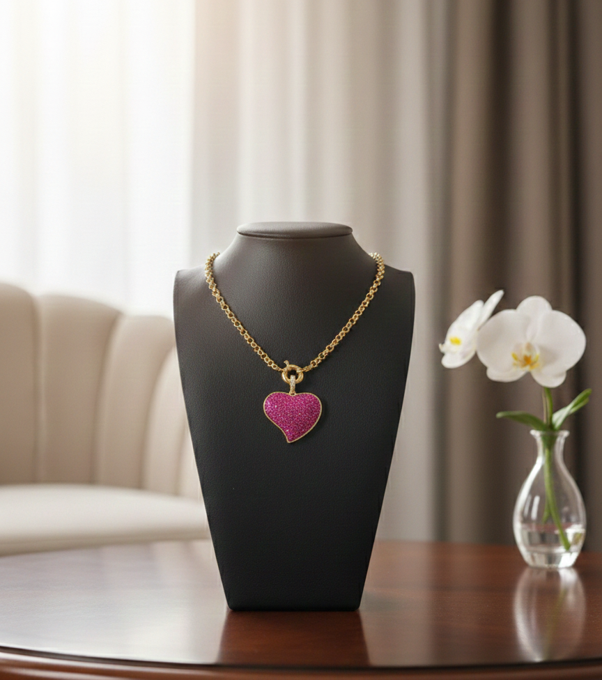 Pink Blush Enchanted Heart Chain