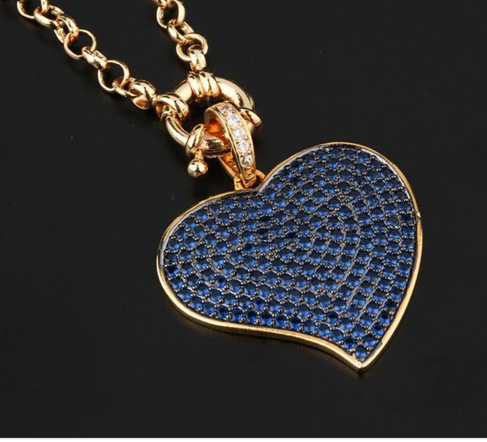 Royal Blue Enchanted Heart Chain