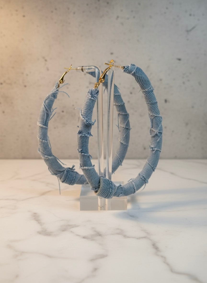 Denim Blue Fringe Luxe Earrings