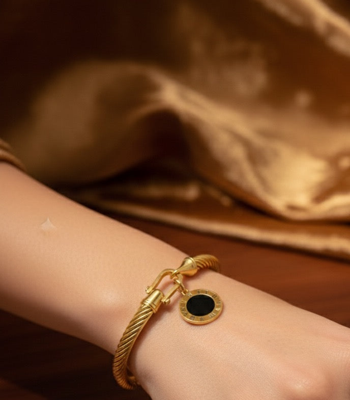 Luxe Cable Bracelet with Roman Numeral Charm