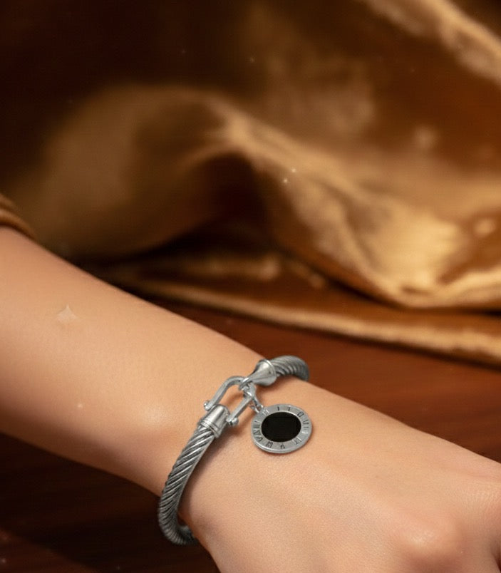 Luxe Cable Bracelet with Roman Numeral Charm